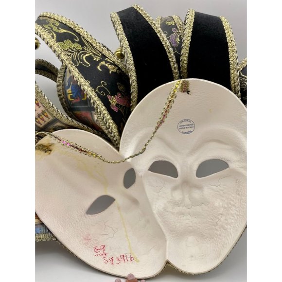 VTG Authentic hand made in Italy Venetian carnival jester dual wall mask - Picture 12 of 14